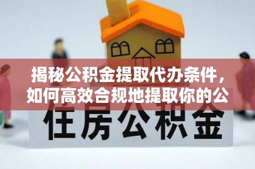 徐闻揭秘公积金提取代办条件，如何高效合规地提取你的公积金