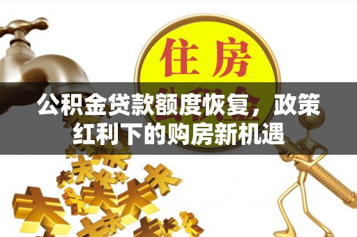 徐闻公积金贷款额度恢复，政策红利下的购房新机遇