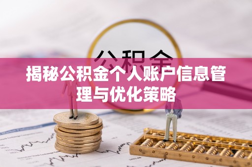 徐闻揭秘公积金个人账户信息管理与优化策略