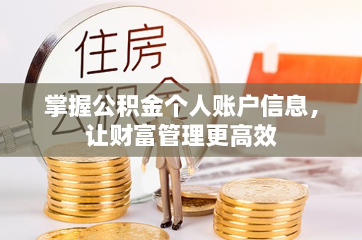 徐闻掌握公积金个人账户信息，让财富管理更高效