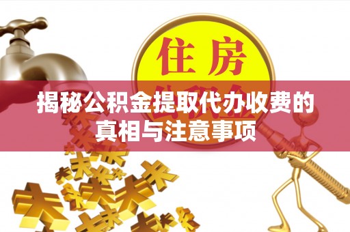 徐闻揭秘公积金提取代办收费的真相与注意事项
